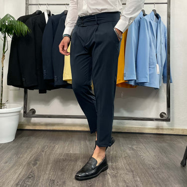 Pantalone Blu navy con Doppio Bottone - FLAG STORE
